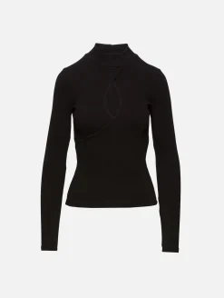Keyhole Mock Neck Top