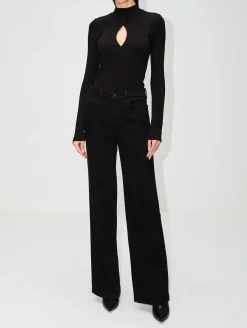 Keyhole Mock Neck Top