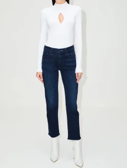 Keyhole Mock Neck Top