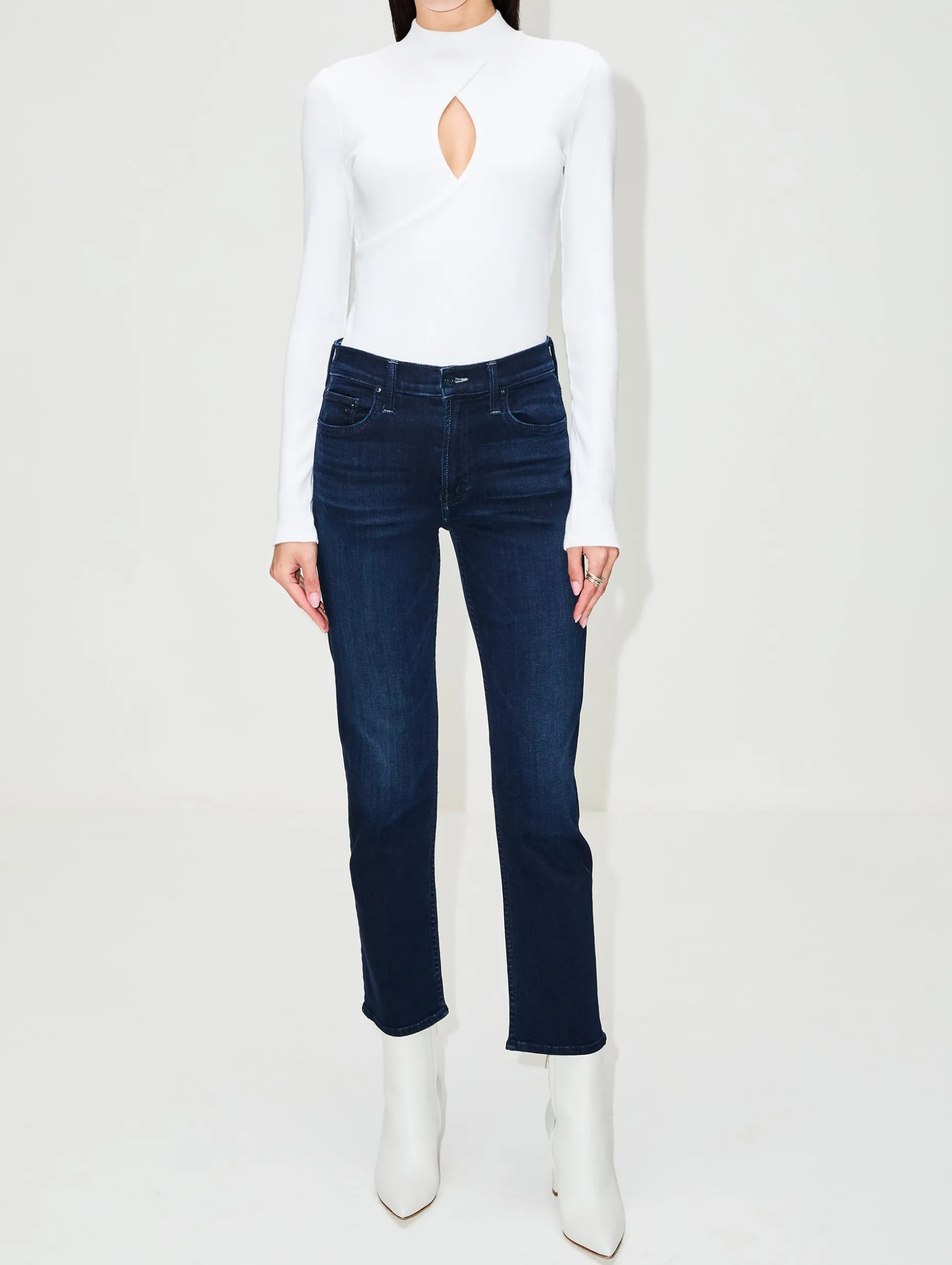 Keyhole Mock Neck Top