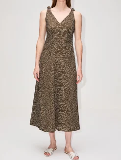 Knotted Shoulder Midi Dress