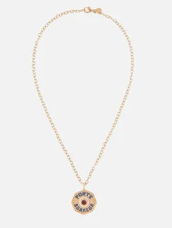Large Garnet Porte Bonheur Necklace