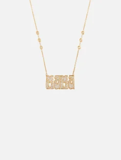 Large Pavé Diamond 'Mama' Necklace