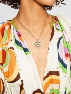 Large Pink Tourmaline Porte Bonheur Necklace