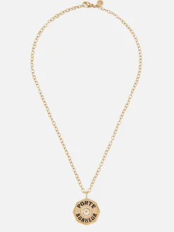 Large White Topaz Porte Bonheur Necklace