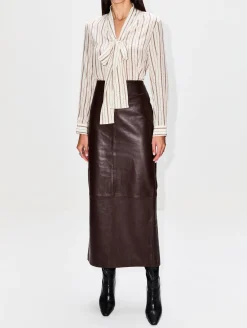Leather Column Skirt