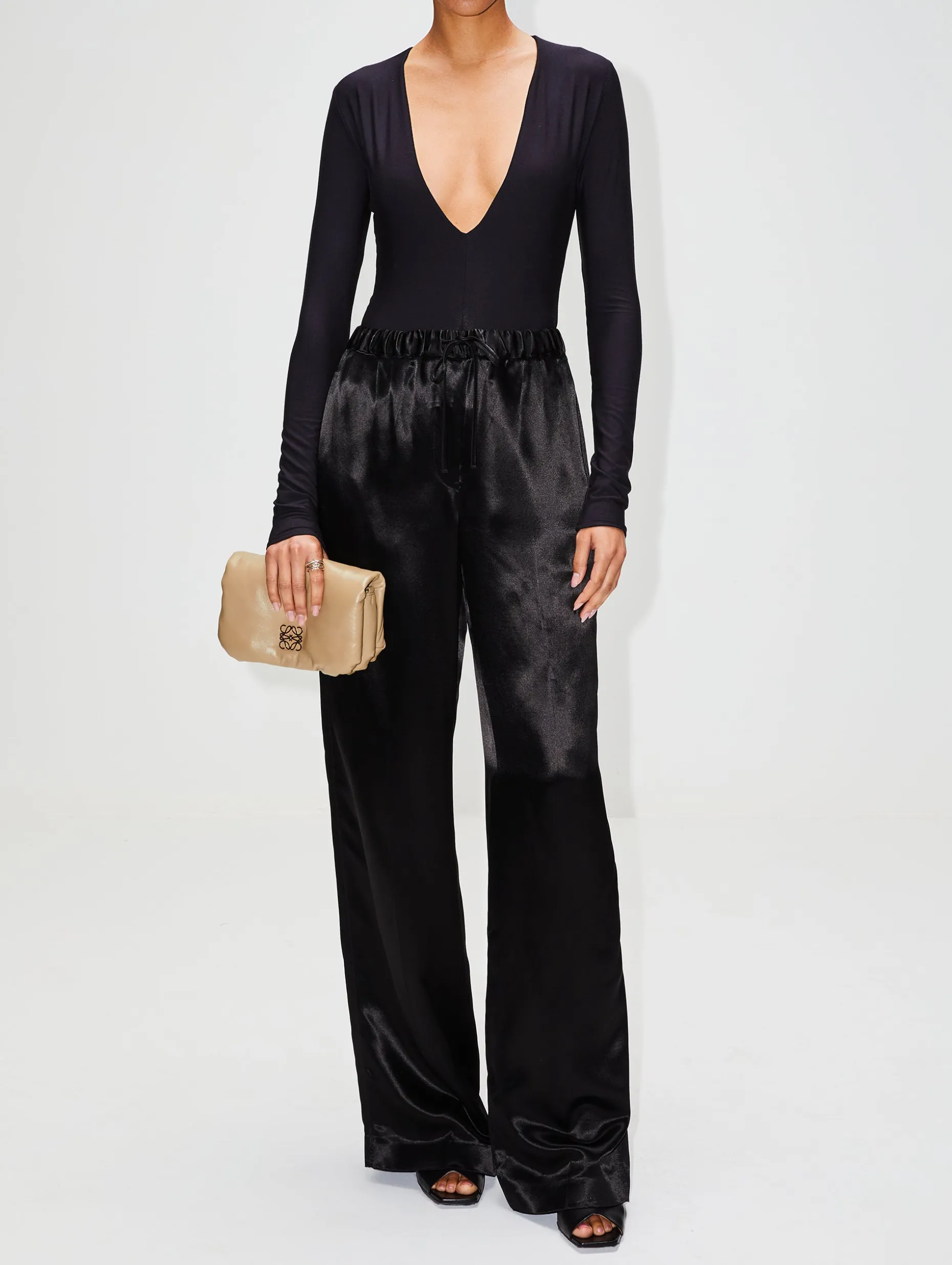 Long Sleeve Deep V Bodysuit