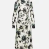 Long Sleeve Draped Midi Dress