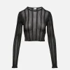 Long Sleeve Sheer Stripe Top