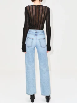 Long Sleeve Sheer Stripe Top