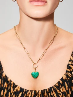 Malachite Heart Charm