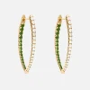 Medium White Diamond and Tsavorite Cristina Earrings