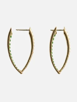 Medium White Diamond and Tsavorite Cristina Earrings