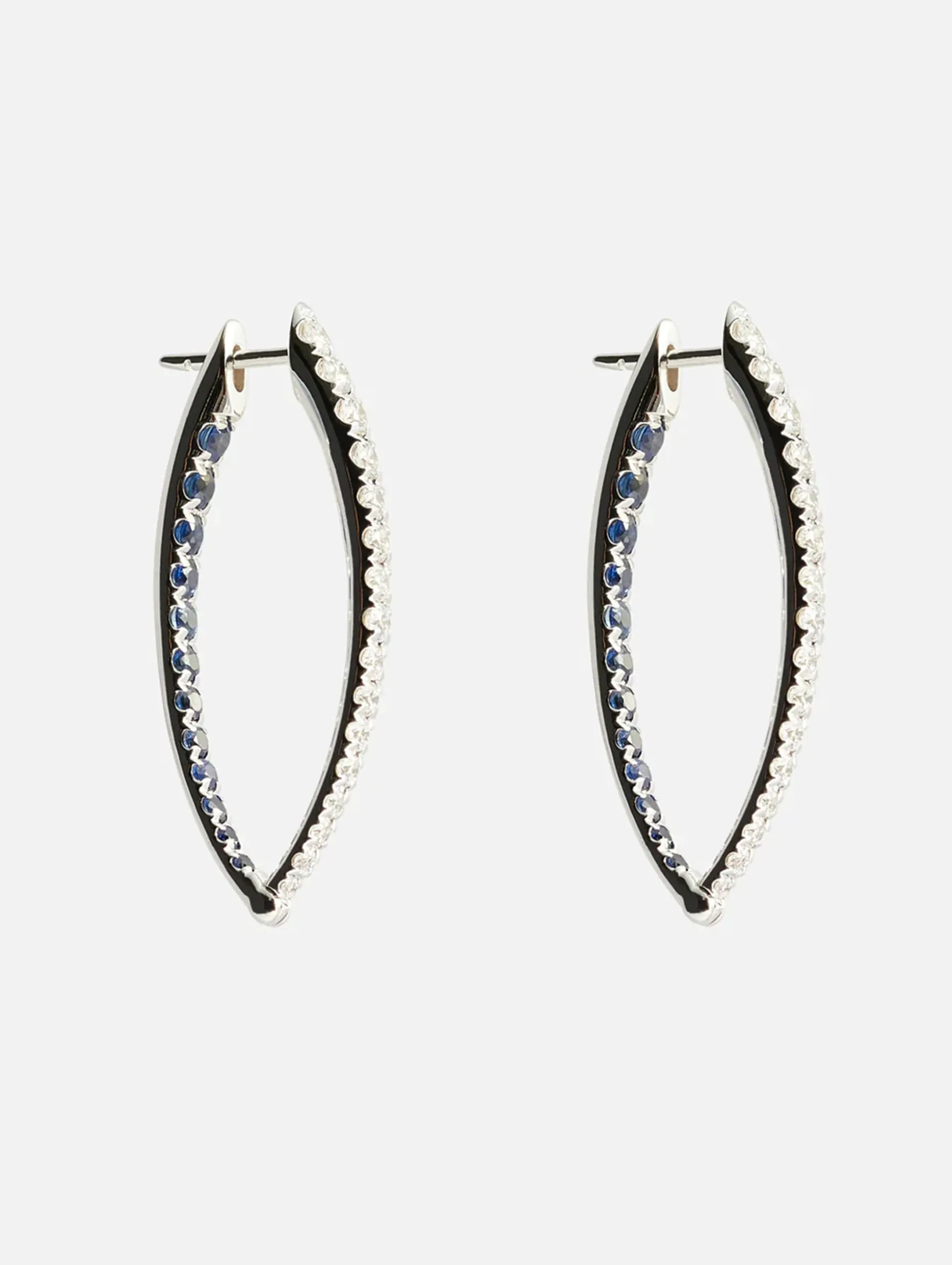 Medium White Diamond Blue Sapphire Cristina Earrings