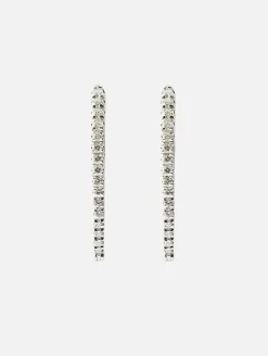 Medium White Diamond Blue Sapphire Cristina Earrings