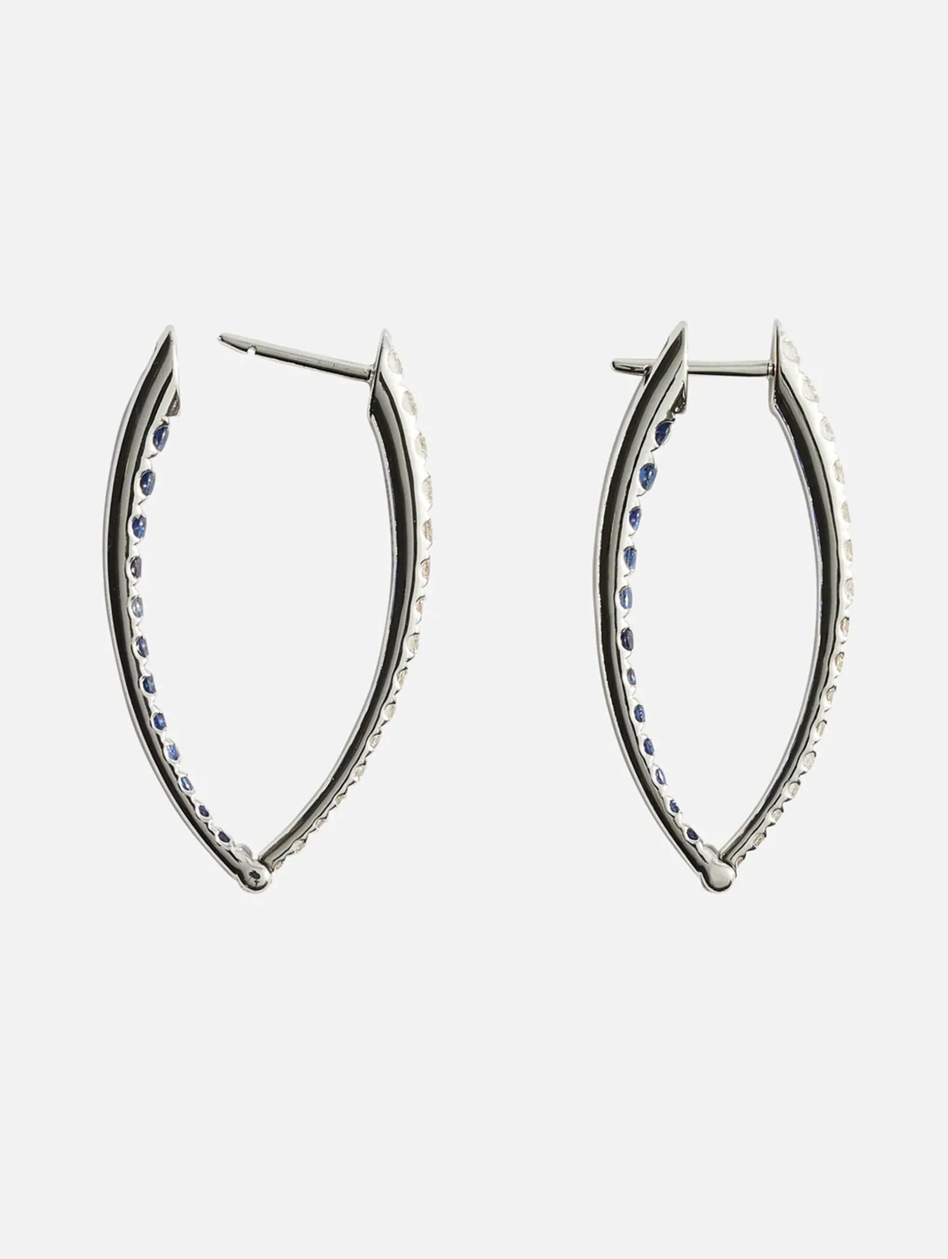 Medium White Diamond Blue Sapphire Cristina Earrings