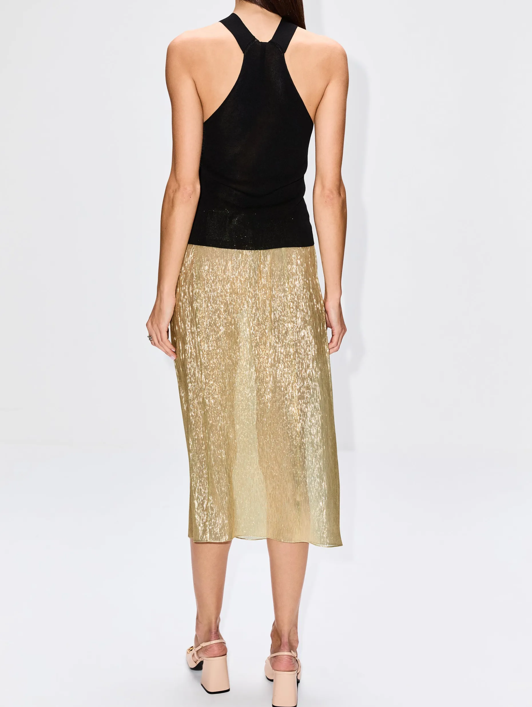 Metallic Midi Skirt