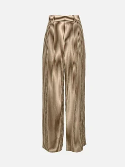 Mid Rise Pleated Wide Leg Trouser