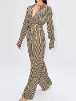 Mid Rise Pleated Wide Leg Trouser