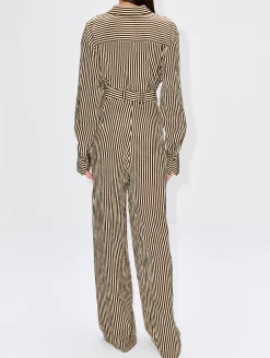 Mid Rise Pleated Wide Leg Trouser