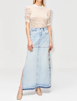 Mid Rise Split Skirt