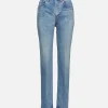Mid Rise Straight Leg Jean