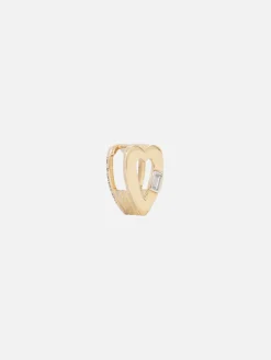 Mini Ribbed Heart Slide On Charm