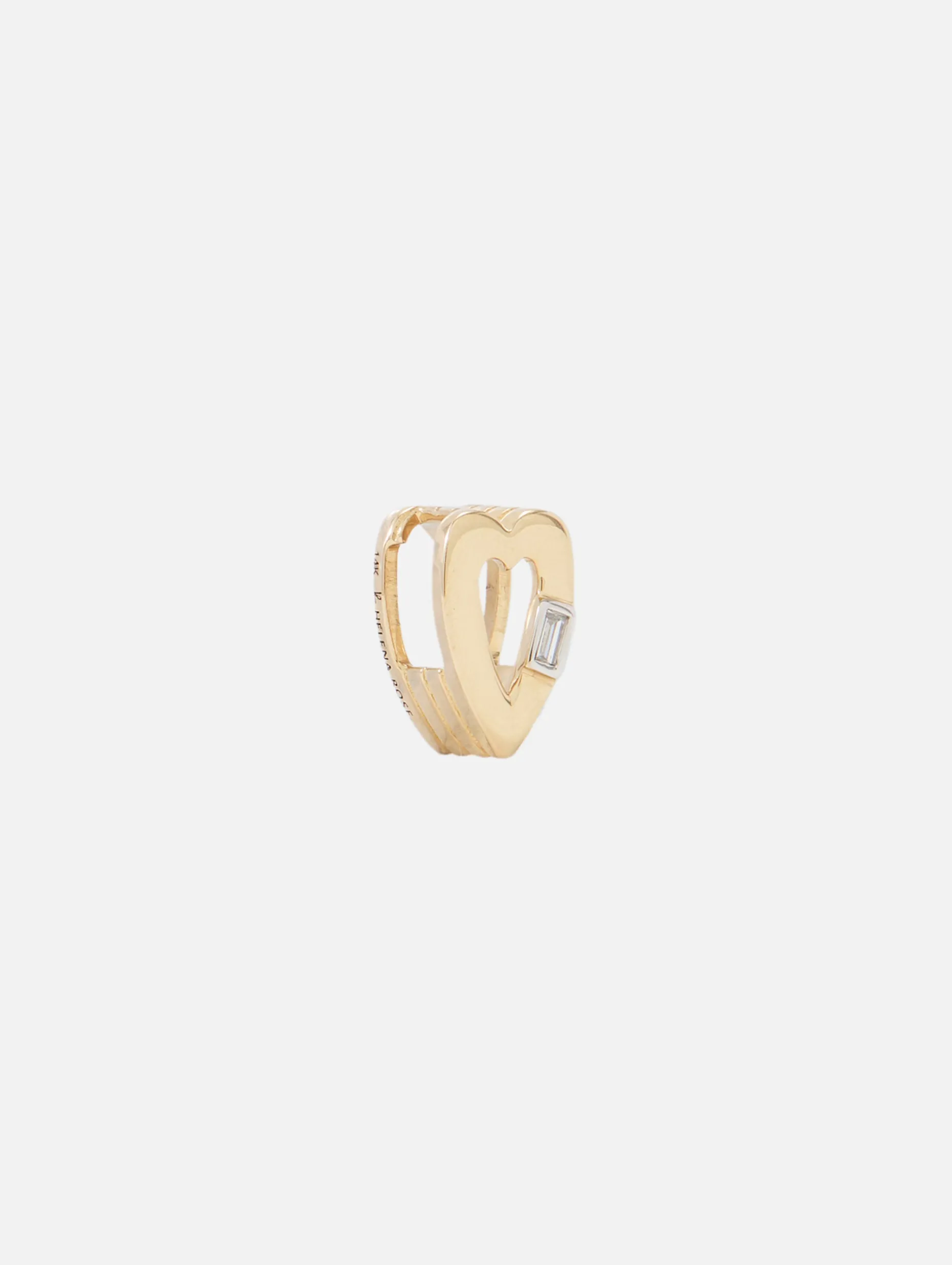 Mini Ribbed Heart Slide On Charm