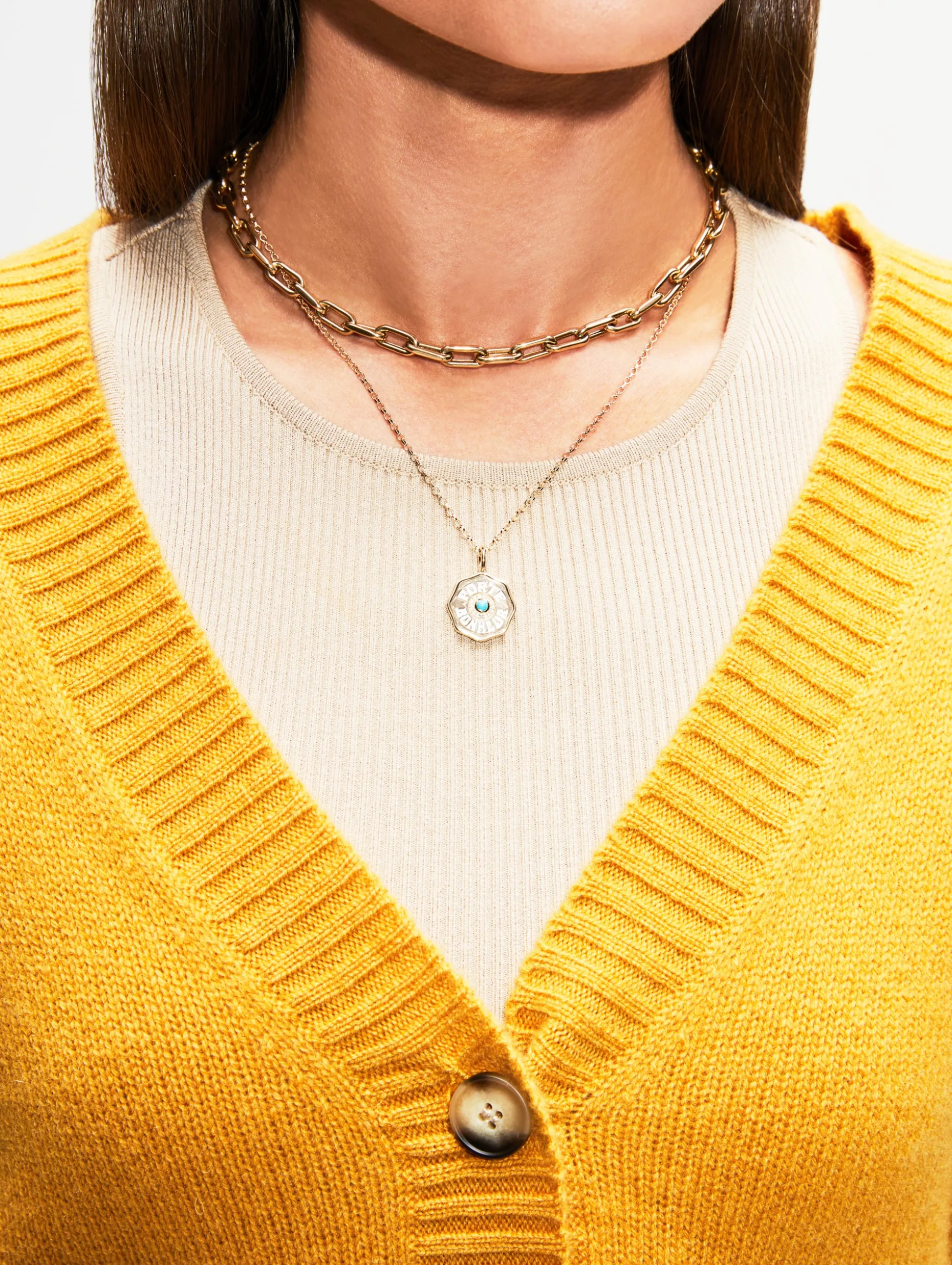 Mini Turquoise Porte Bonheur Necklace