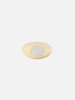 Oval Pave Domed Ring