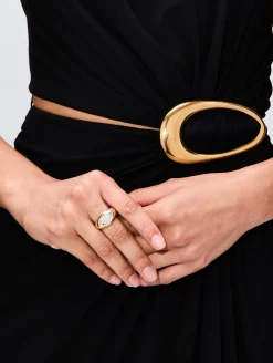 Oval Pave Domed Ring