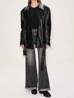 Oversized Leather Biker Jacket