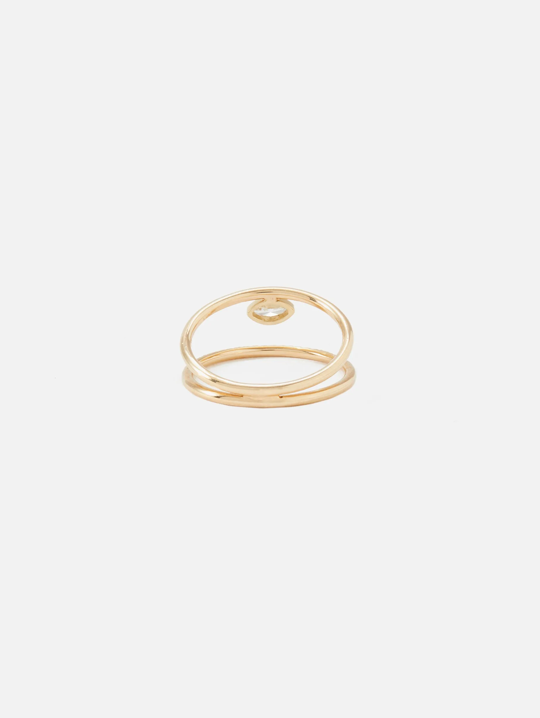 Pave and Marquise Diamond Open Double Band Ring