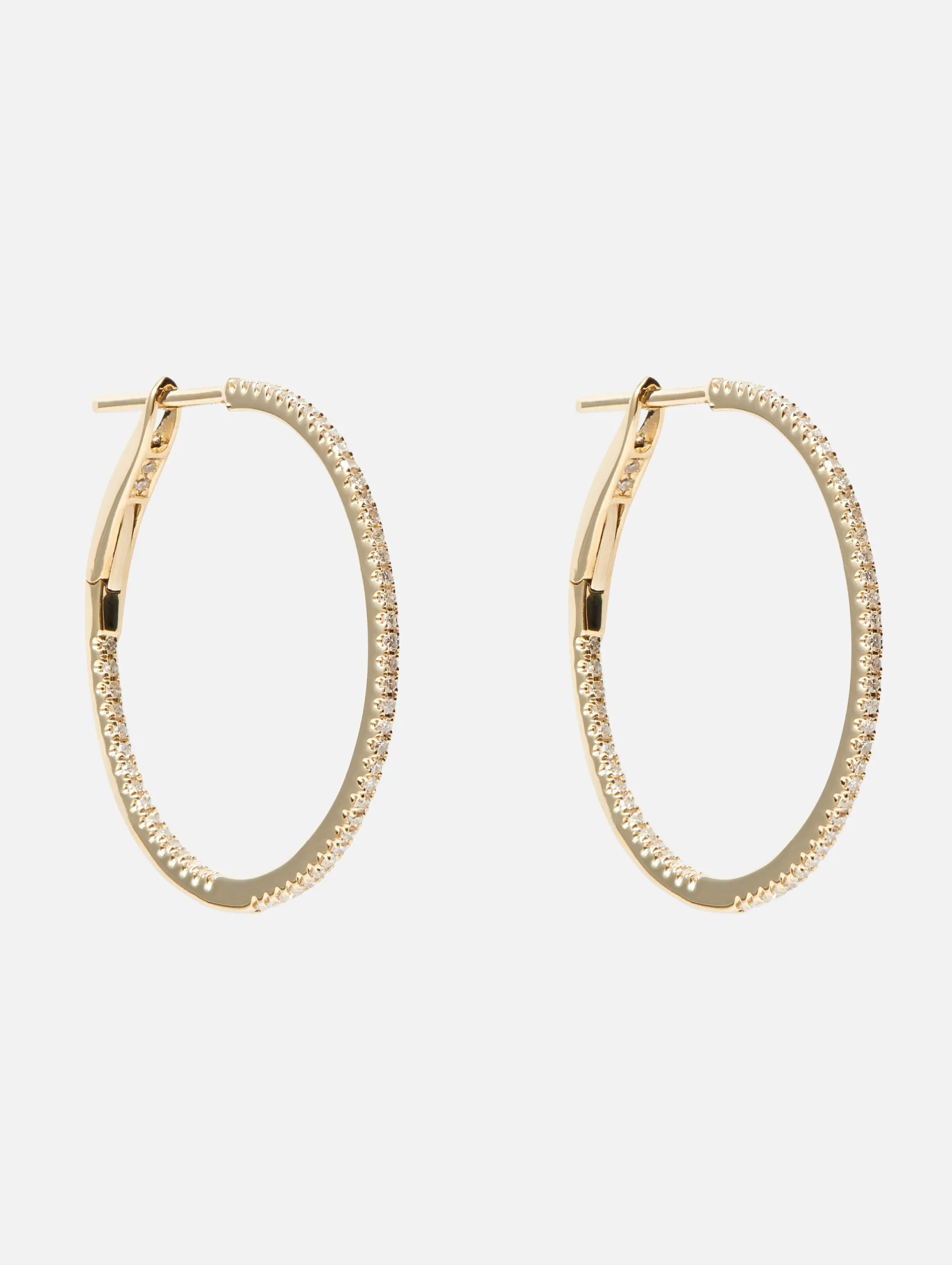1" Pave Diamond Hoops