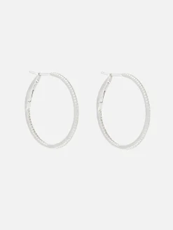1" Pave Diamond Hoops