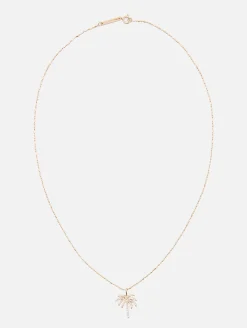 Pave Diamond Palm Tree Necklace