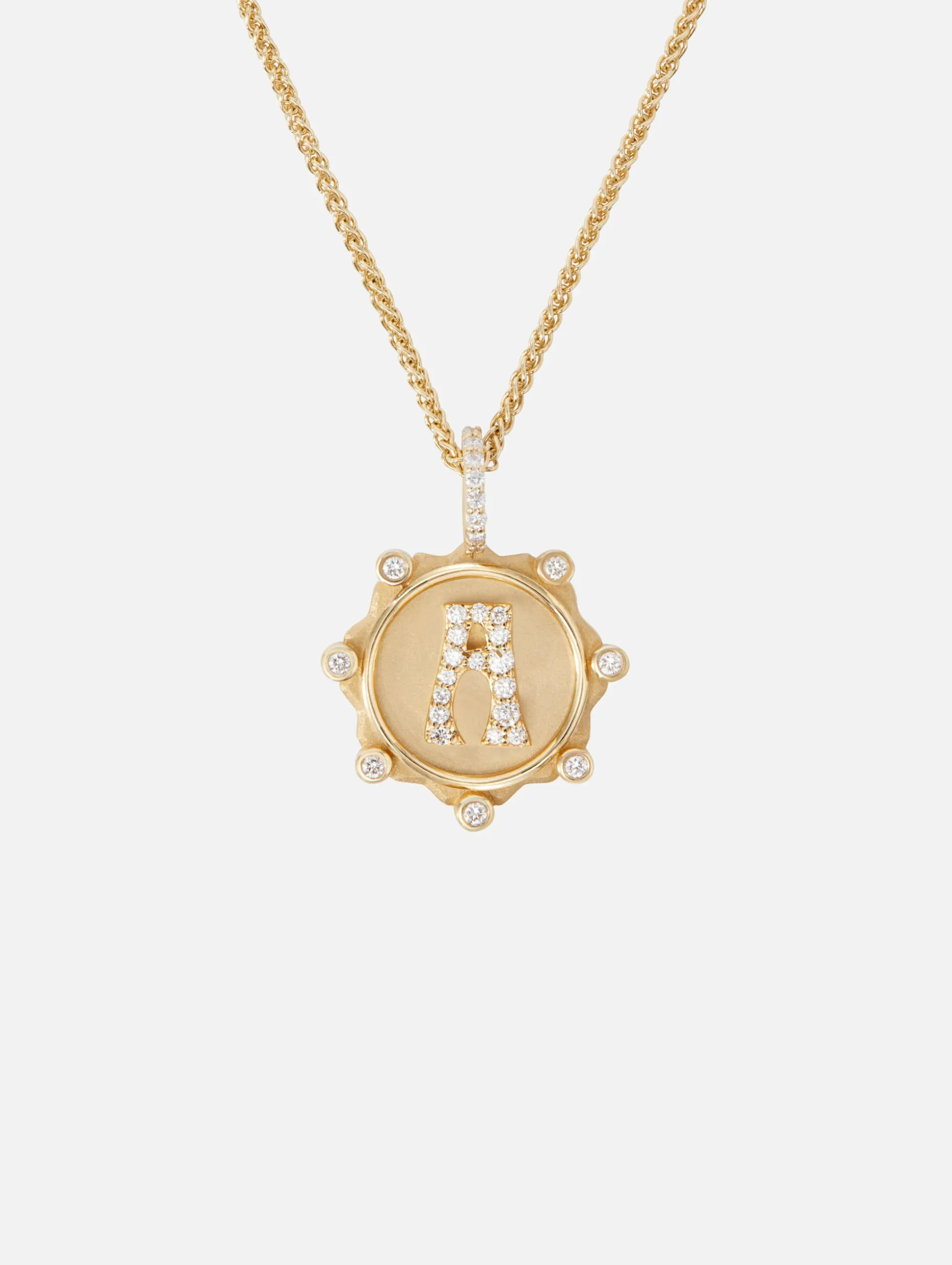 Pave Initial Coin Necklace