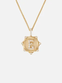Pave Initial Coin Necklace