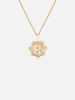 Pave Initial Coin Necklace