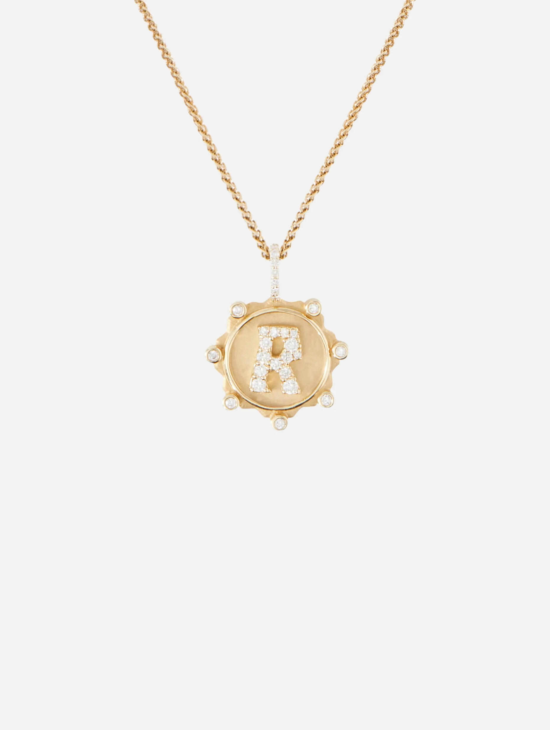 Pave Initial Coin Necklace