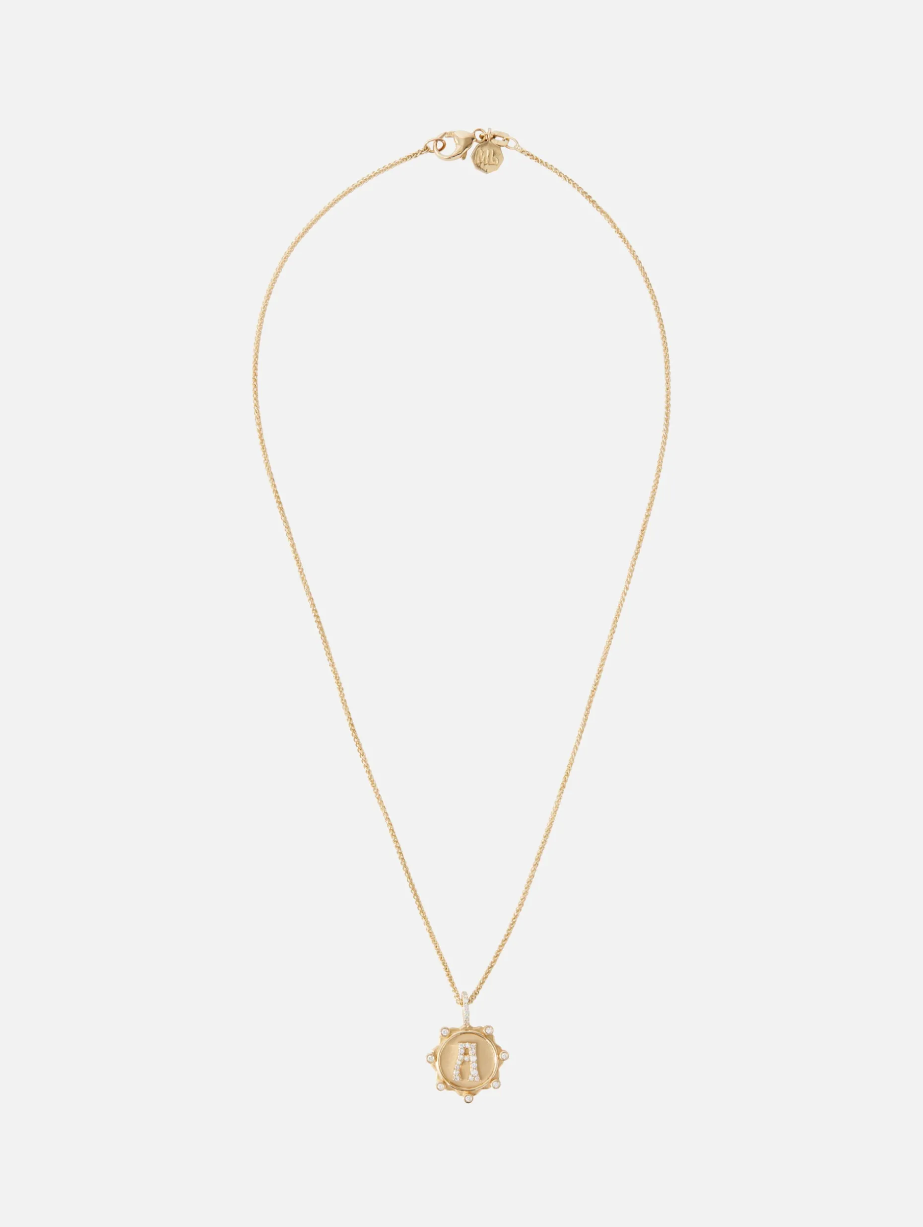 Pave Initial Coin Necklace
