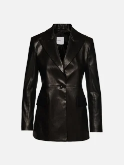 Peak Lapel Leather Jacket