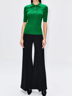 Pintuck Wide Flare Pant