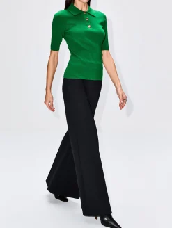 Pintuck Wide Flare Pant