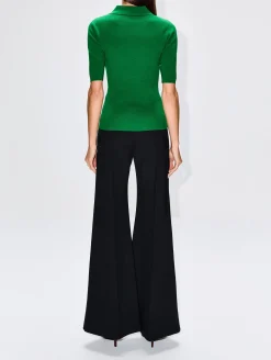 Pintuck Wide Flare Pant