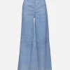 5 Pocket Mid Rise Wide Leg Pant