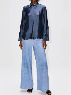 5 Pocket Mid Rise Wide Leg Pant