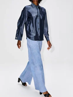 5 Pocket Mid Rise Wide Leg Pant