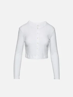 Pointelle Crop Cardigan