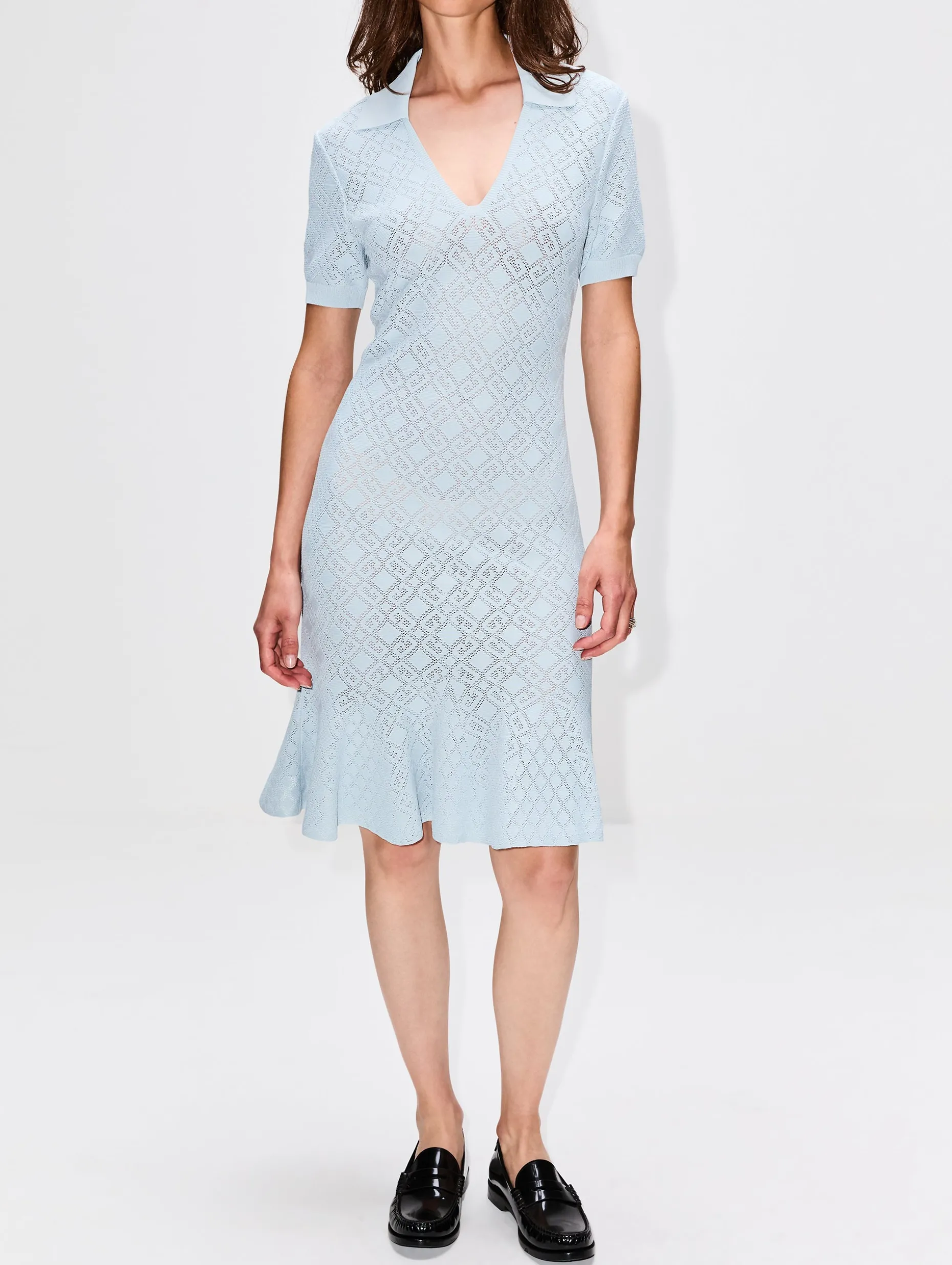 Polo Collar Short Dress